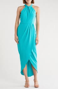 Julia Jordan Knot Neck Halter Dress