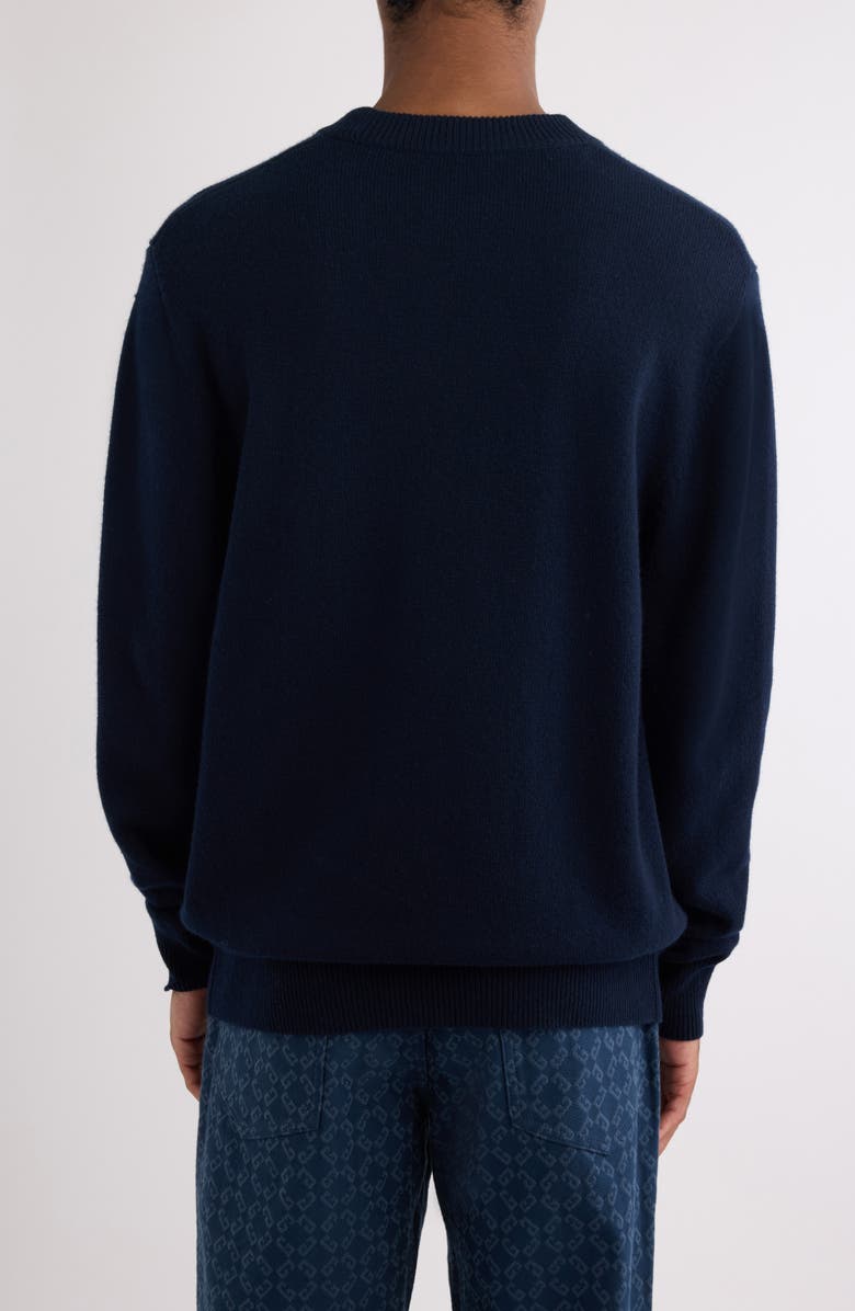 Givenchy 4G Beaded Wool & Cashmere Crewneck Sweater, Alternate, color, 401-Dark Blue