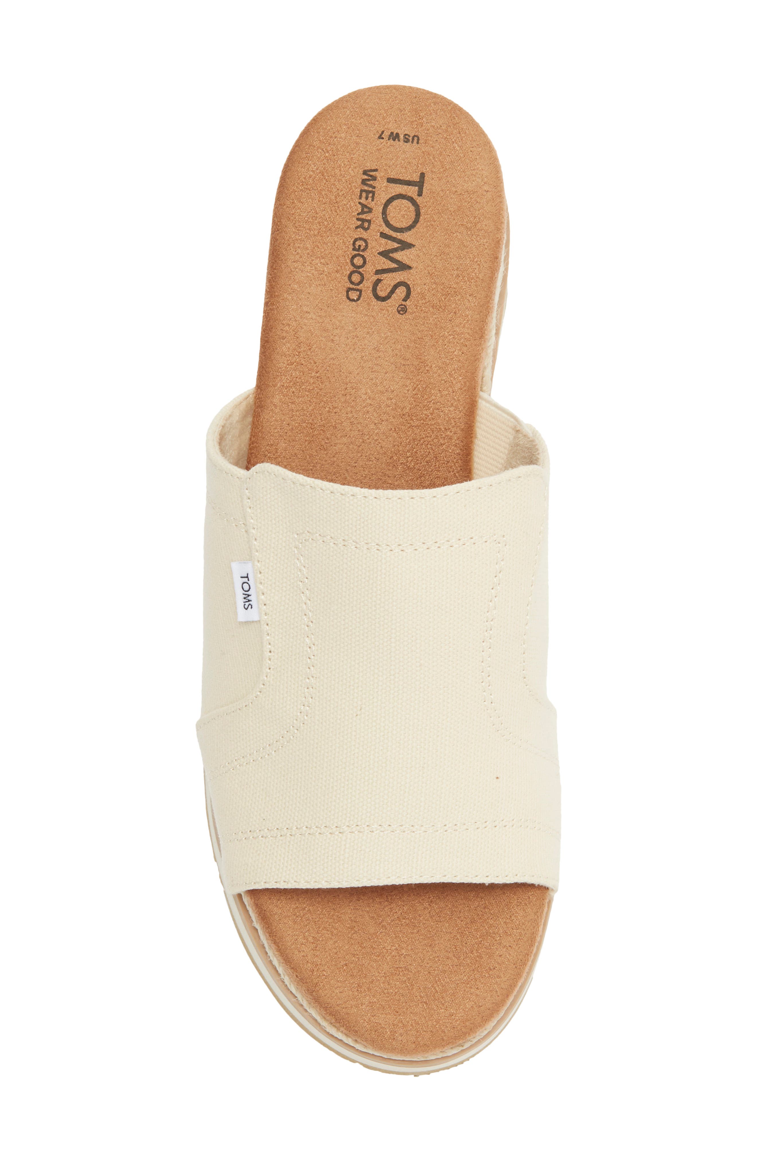 TOMS Adria Platform Wedge Sandal, Alternate, color, Natural