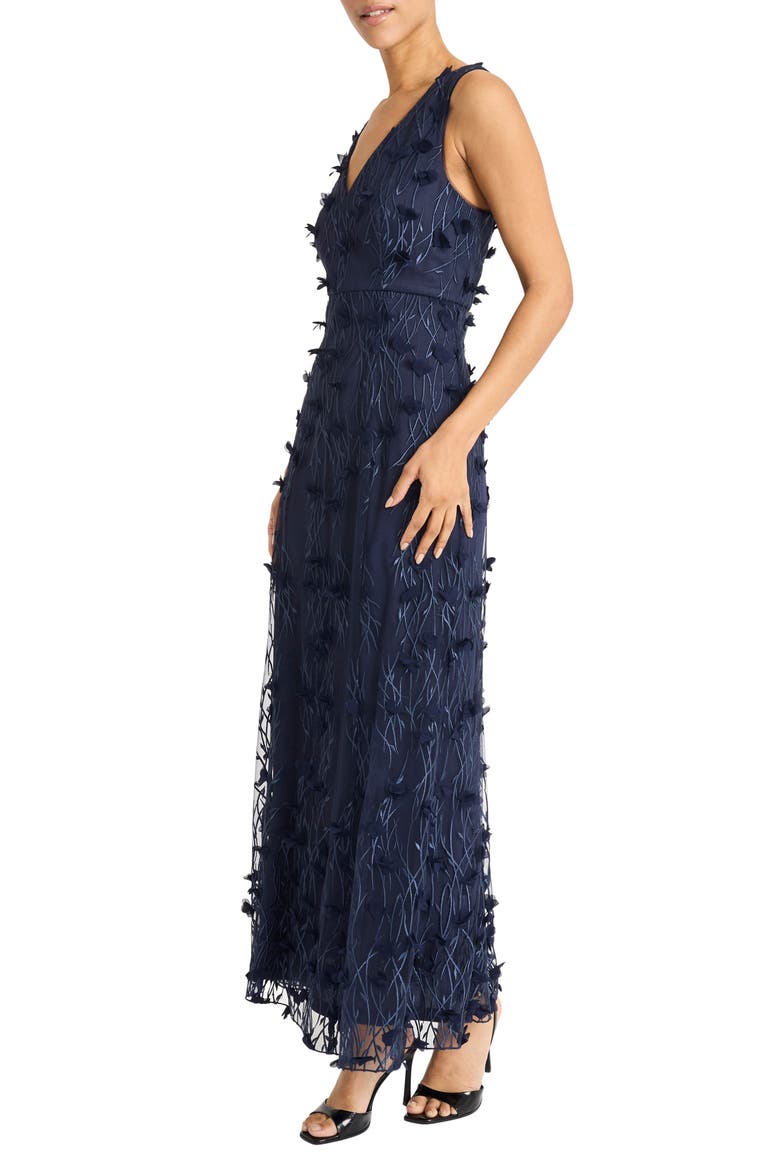 3D Embroidered Sleeveless Gown, Alternate, color, NAVY BLAZER
