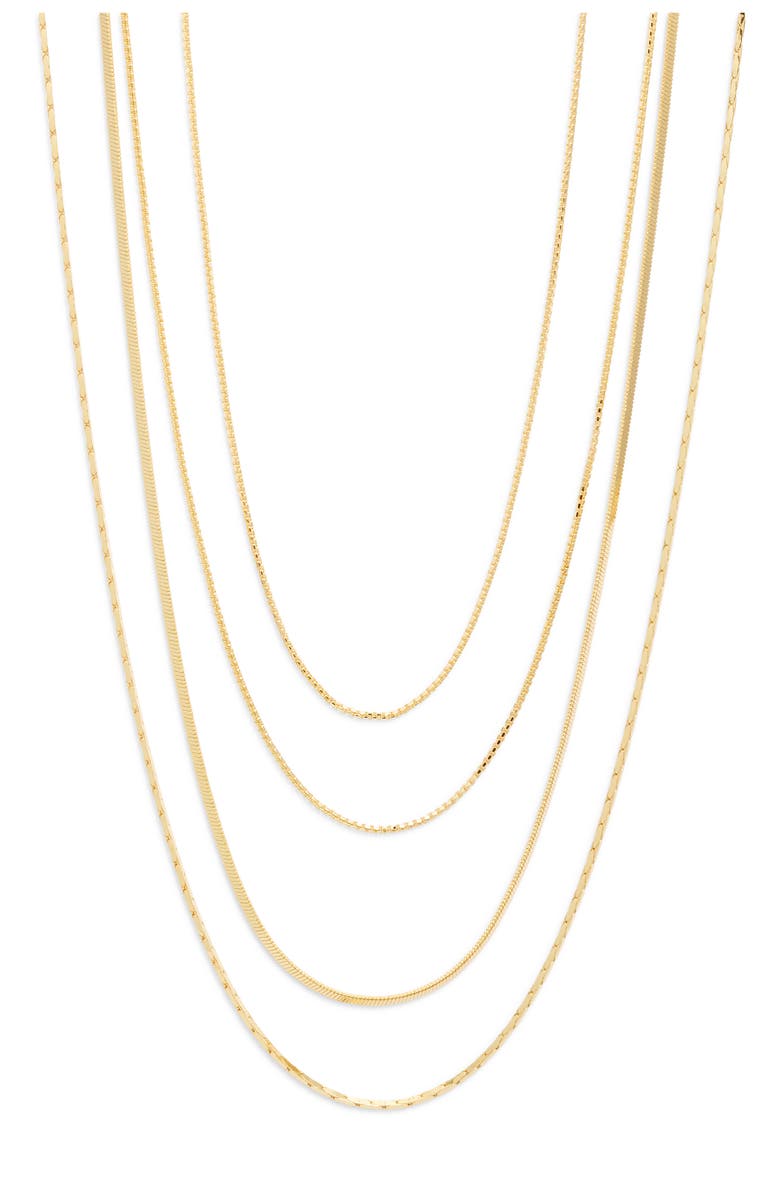 Nordstrom Demi Fine Layered Chain Necklace, Main, color, 14K Gold Plated