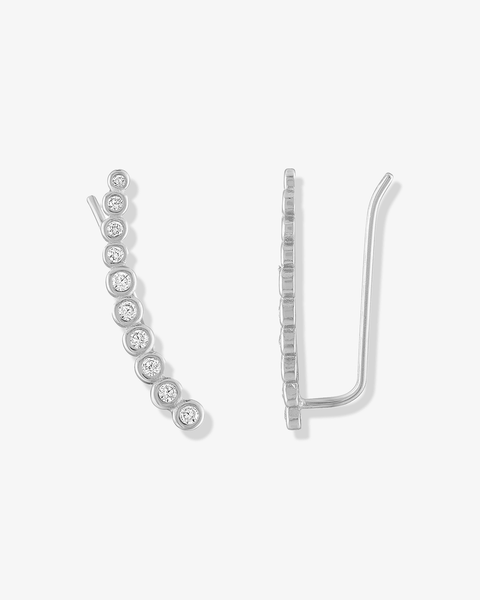Bezel CZ Ear Climbers