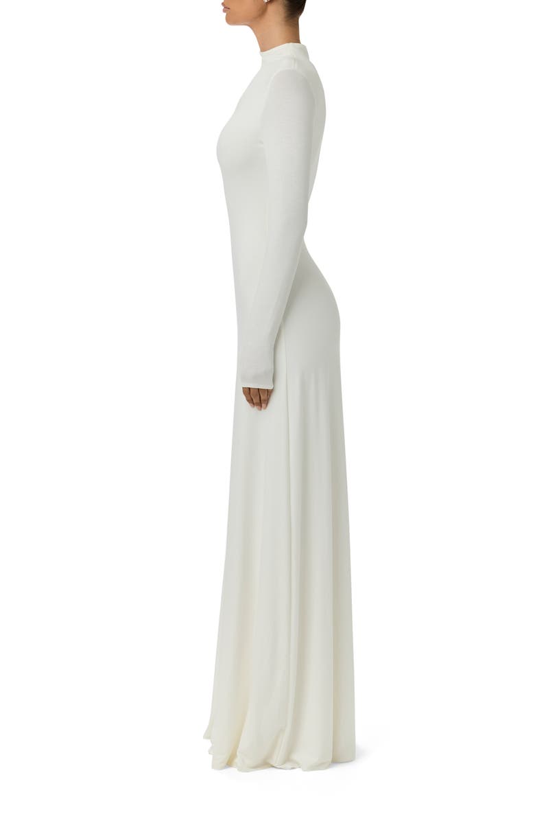 Naked Wardrobe Funnel Neck Long Sleeve Dress, Alternate, color, White