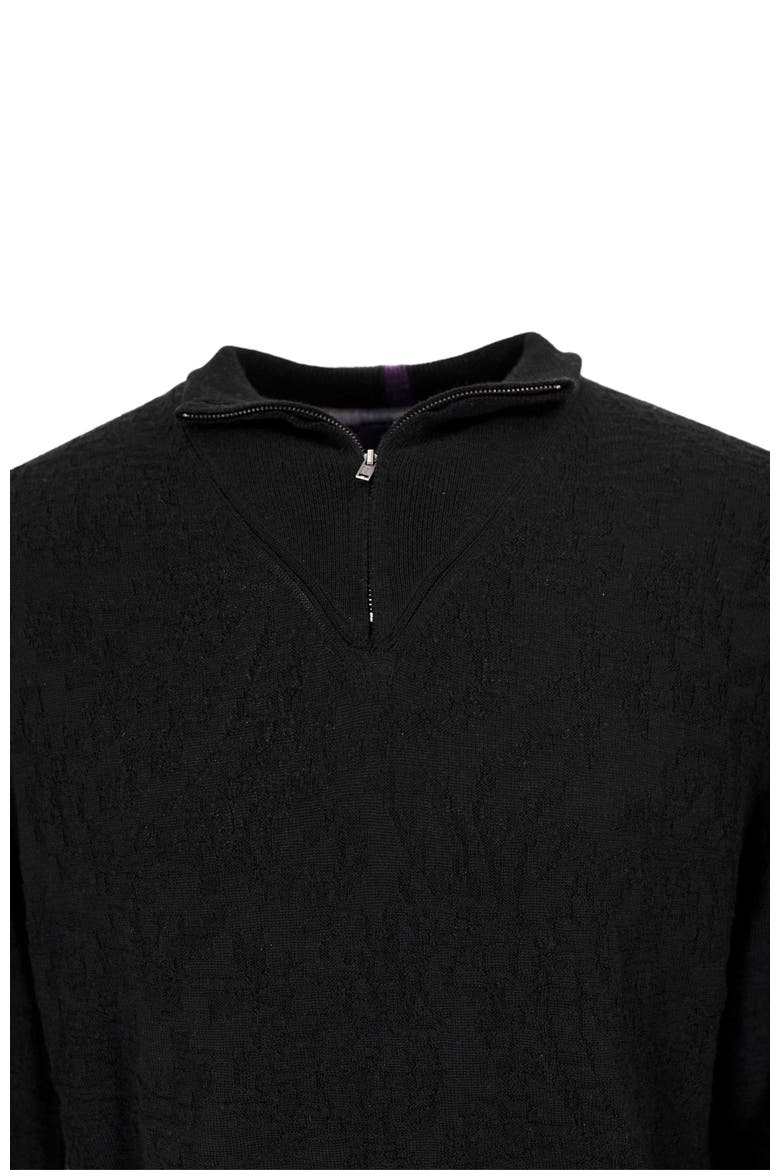 Quinn Quarter Zip Merino Wool Sweater, Alternate, color, Black