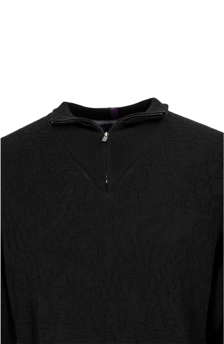 Lords of Harlech Quinn Quarter Zip Merino Wool Sweater, Alternate, color, Black