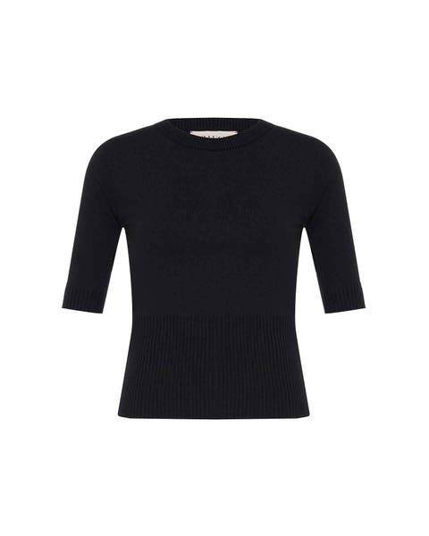 Nomia Ribbed Waist Crew Sweater Tee