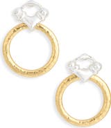 Karine Sultan Mixed Metal Ring Drop Earrings