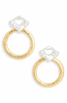 Karine Sultan Mixed Metal Ring Drop Earrings