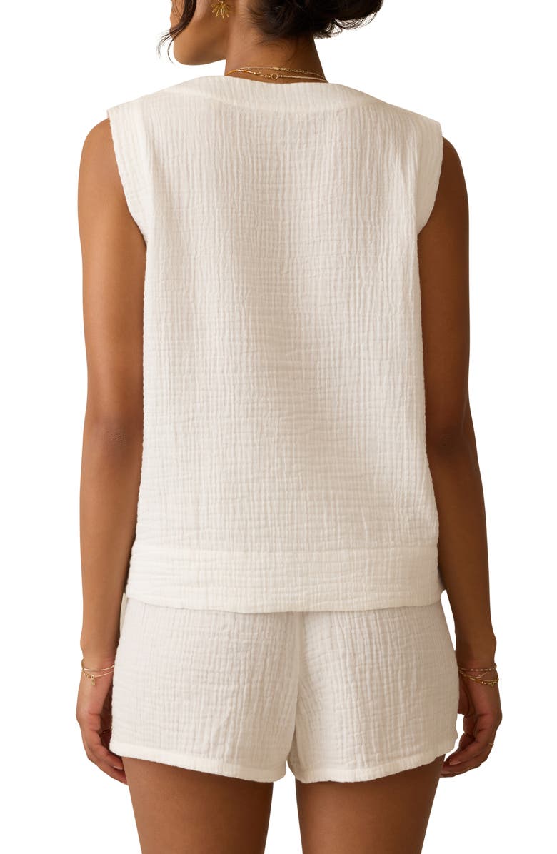 Faherty Dune Sleeveless Organic Cotton Gauze Popover Top, Alternate, color, 