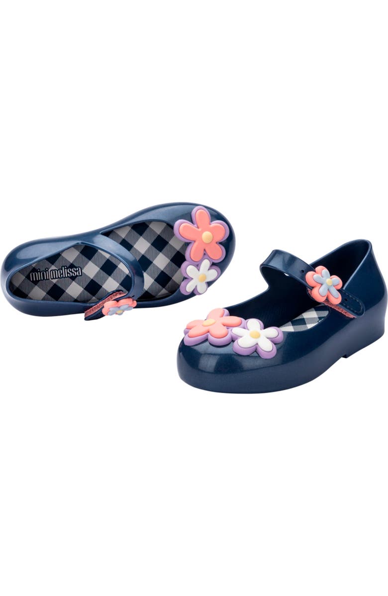 Mini Melissa Kids
Sweet Love Picnic Mary Jane Flat, Alternate, color, Metallic Blue