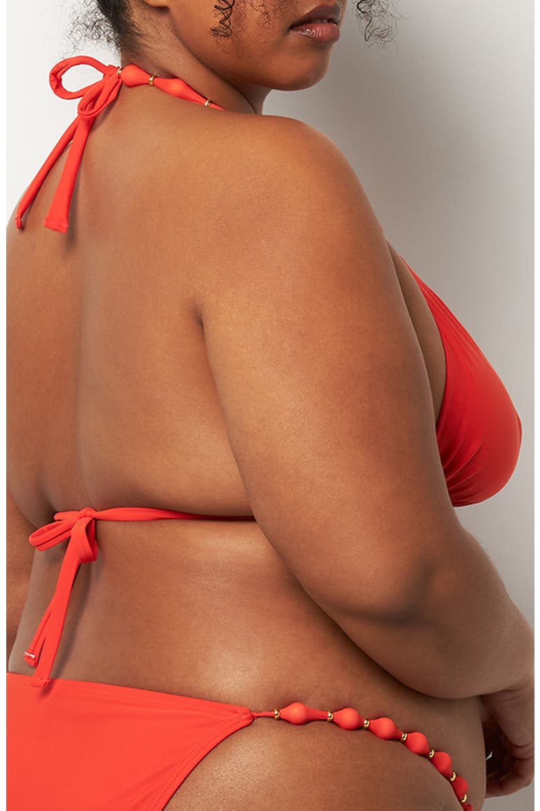 Sole Beaded Triangle Bikini Top, Alternate, color, SPRITZ
