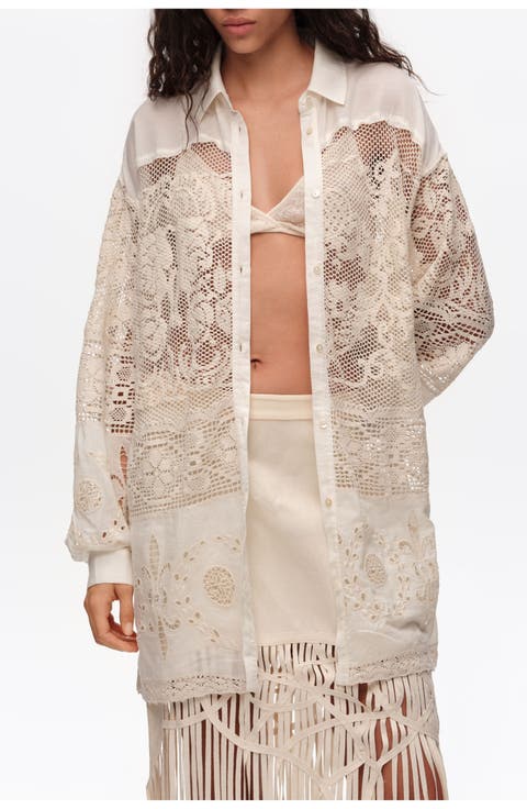 Oversize Lace Patchwork Shirt
