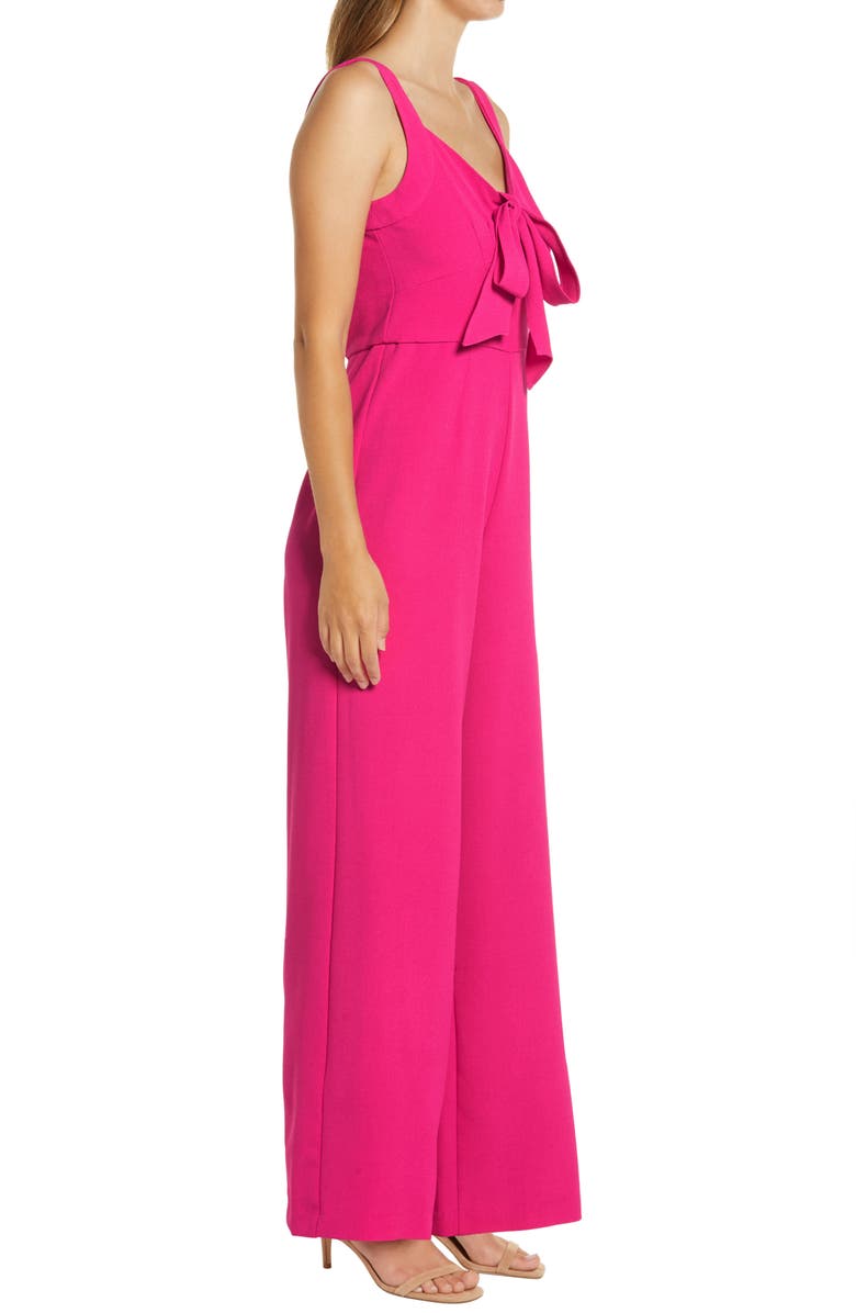 Julia Jordan Sleeveless Tie Neck Wide Leg Jumpsuit, Alternate, color,