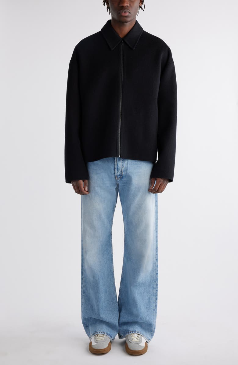 Acne Studios Relaxed Fit Double Face Wool Jacket, Alternate, color, Black