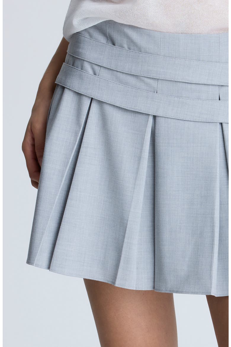 Pleated A-Line Mini Skort, Alternate, color, GREY DUSK MELANGE
