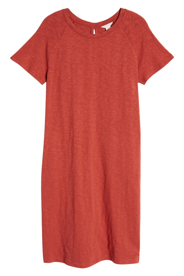 Raglan T-Shirt Dress, Main, color, RUST SPICE
