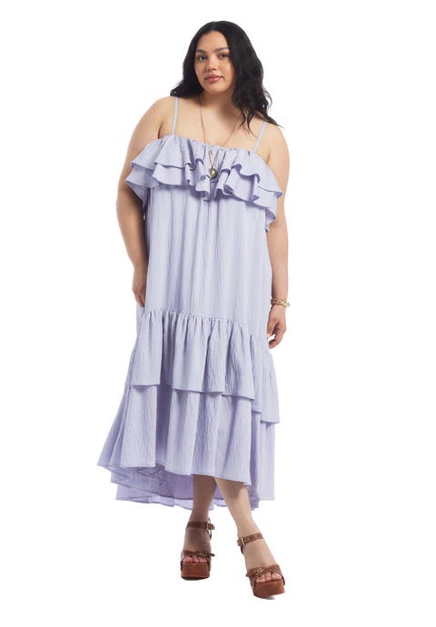 High Low Ruffled Hem Maxi Dress