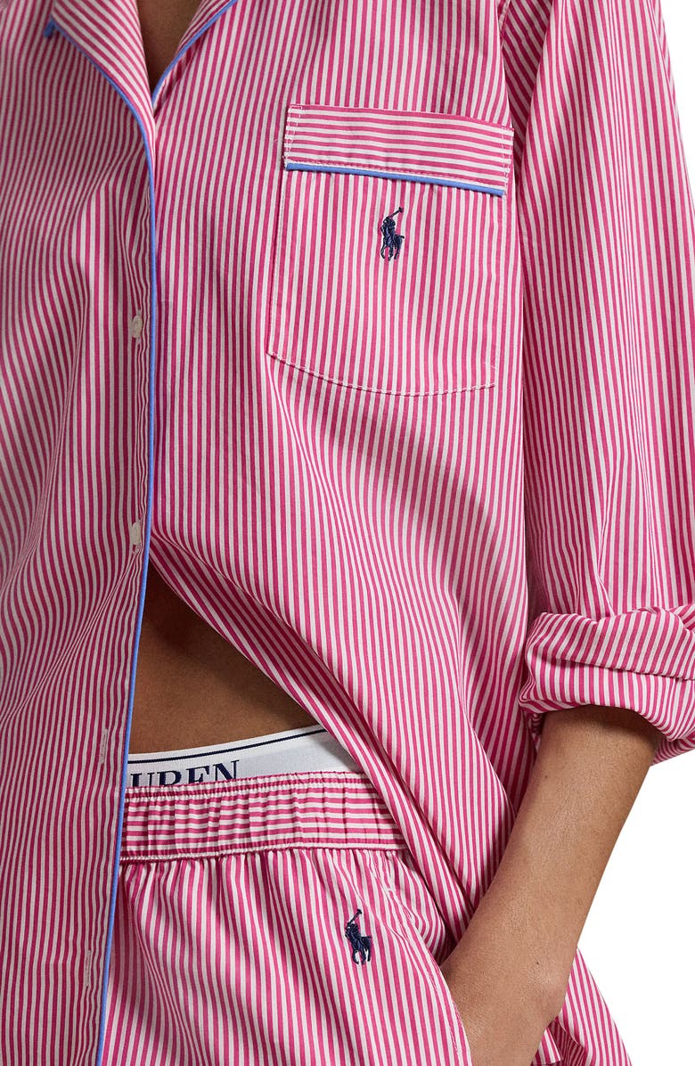 Polo Ralph Lauren Madison Stripe Cotton Pajamas, Alternate, color, College Pink