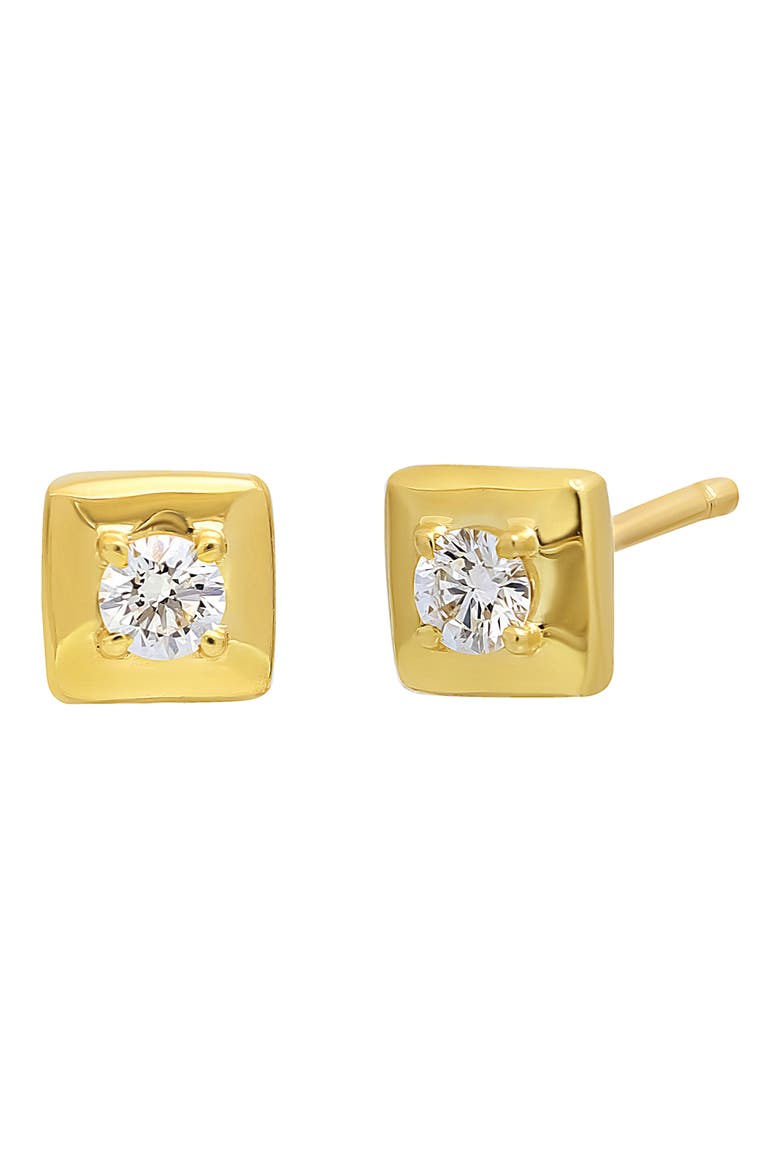 Liora Diamond Square Stud Earrings (Nordstrom Exclusive), Main, color, 18K YELLOW GOLD