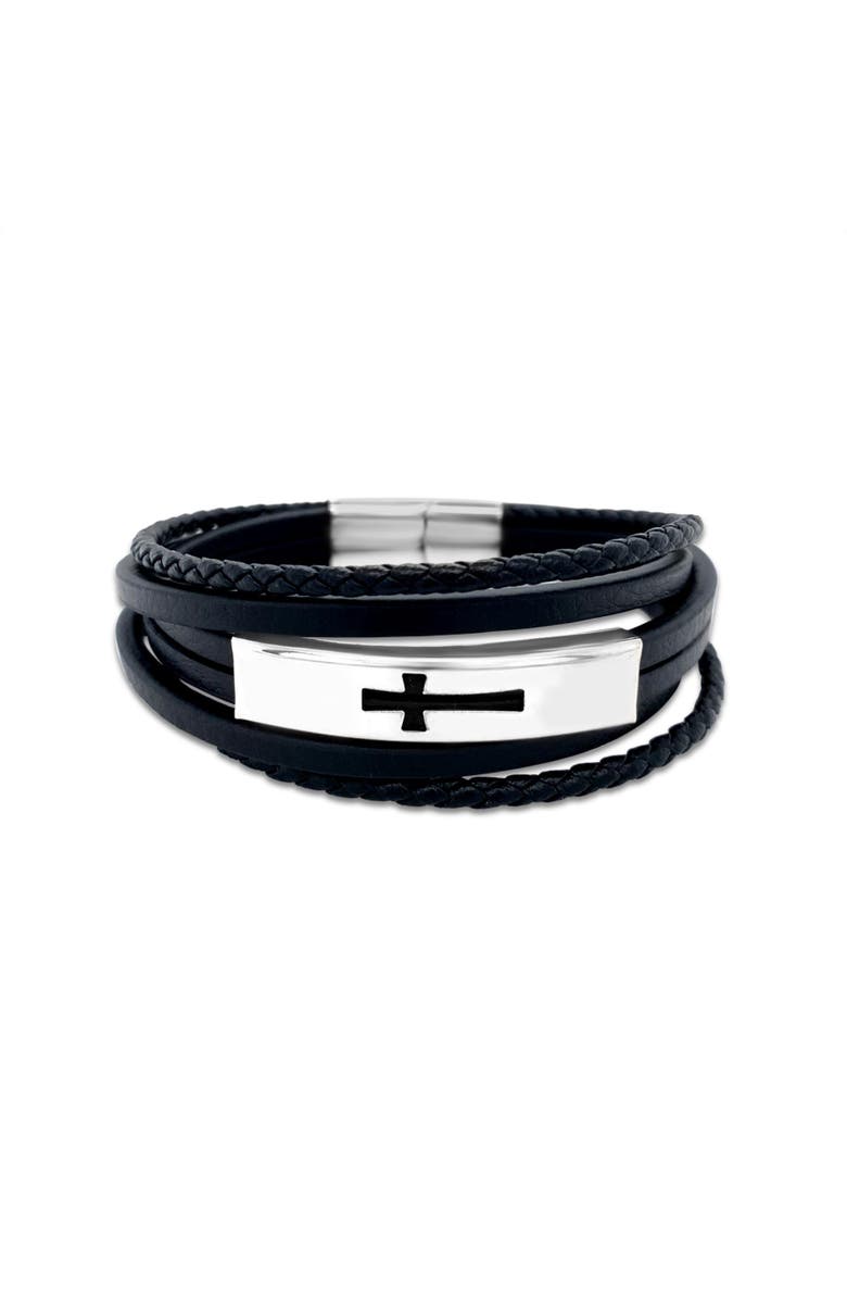 Anna Zuckerman Dominus Stack Men's Bracelet, Main, color, Black