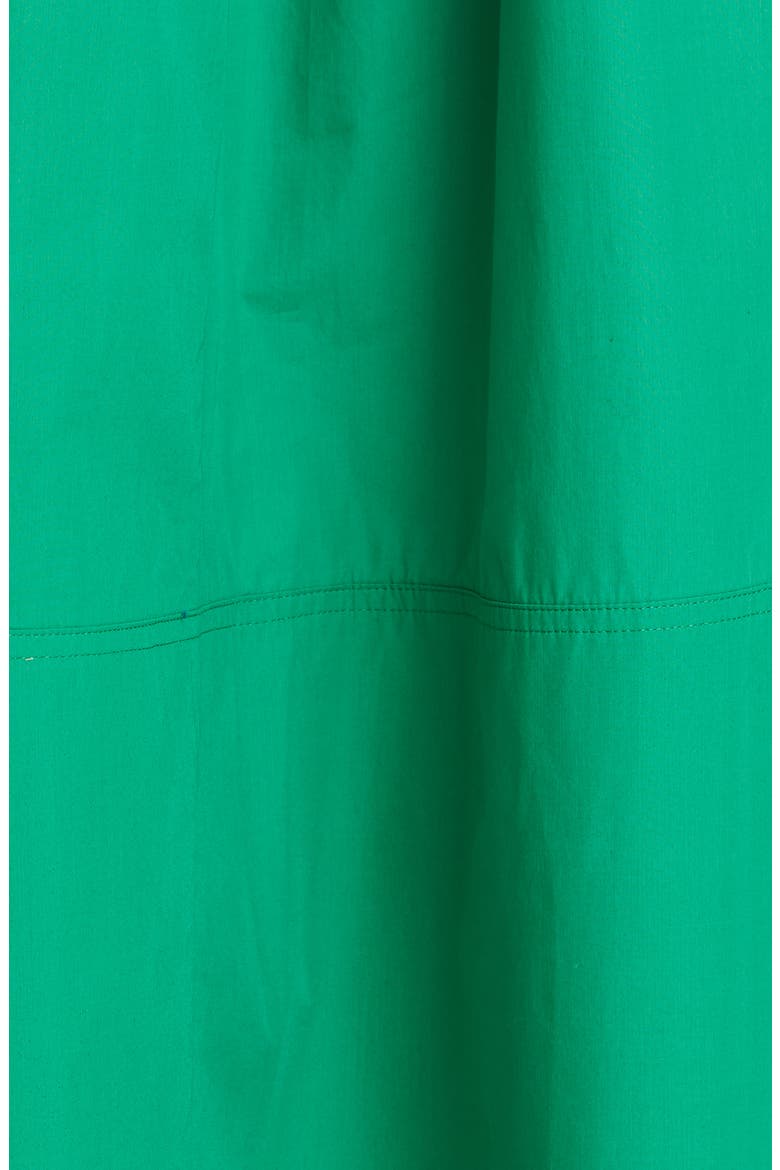 Pleated Long Sleeve Organic Cotton Poplin Midi Dress, Alternate, color, GREEN