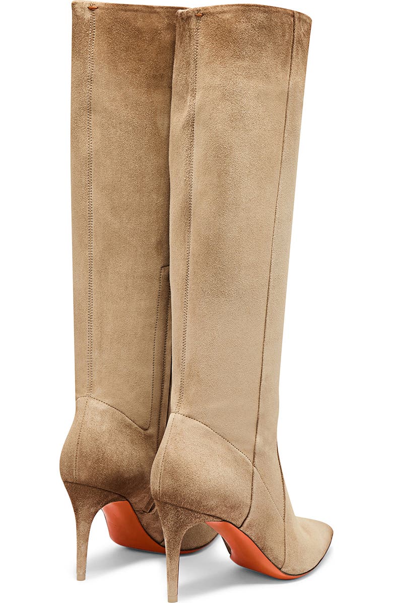 Santoni Women's Suede High-Heel Boot, Alternate, color, Natural