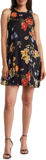 Calvin Klein Floral Chiffon Trapeze Dress | Nordstromrack