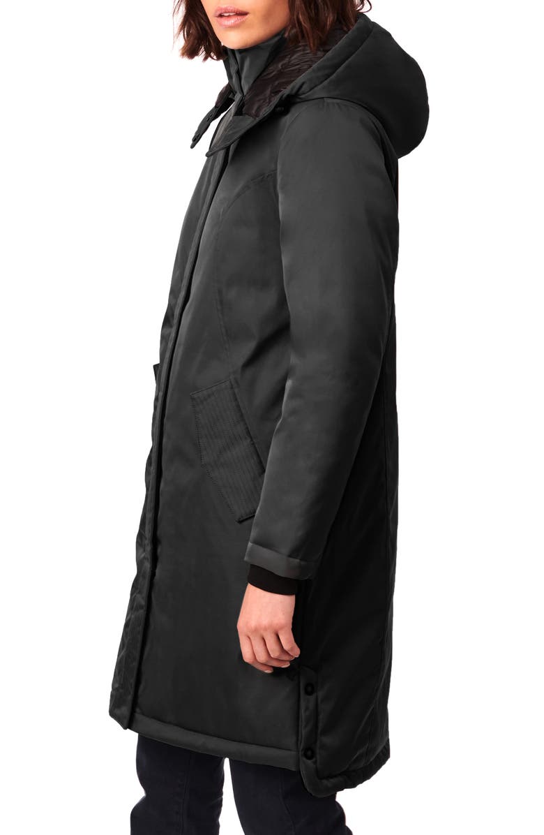Bernardo Micro Breathable Water Resistant Recycled Polyester Raincoat, Alternate, color, Black