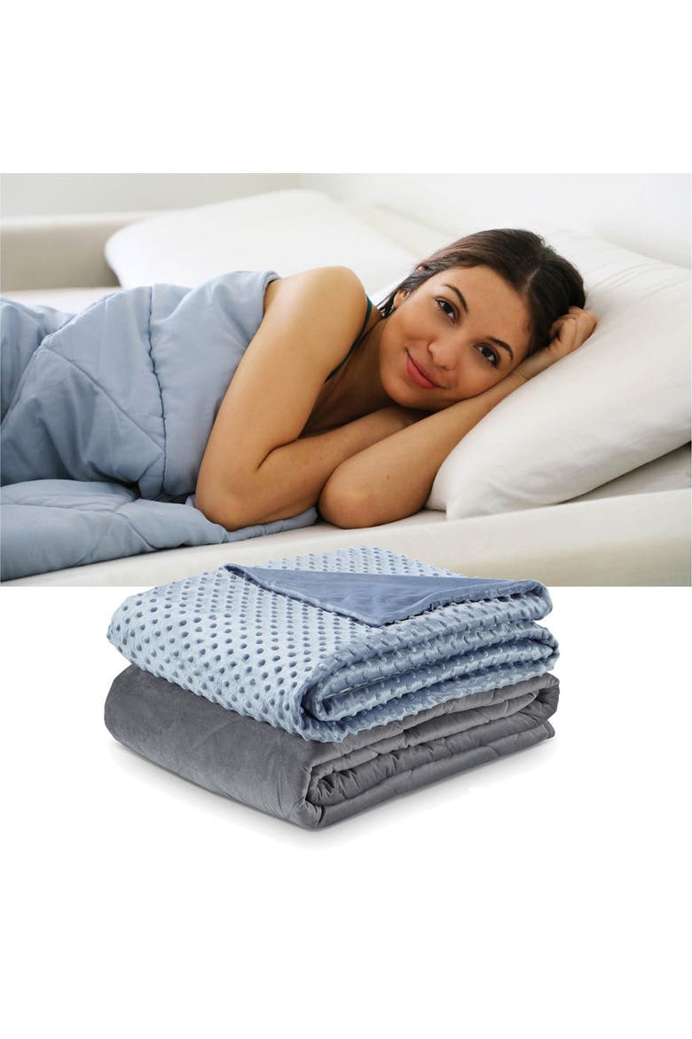 Cozy Tyme Adami Weighted 25lbs Blanket - Light Blue, Alternate, color, LIGHT BLUE