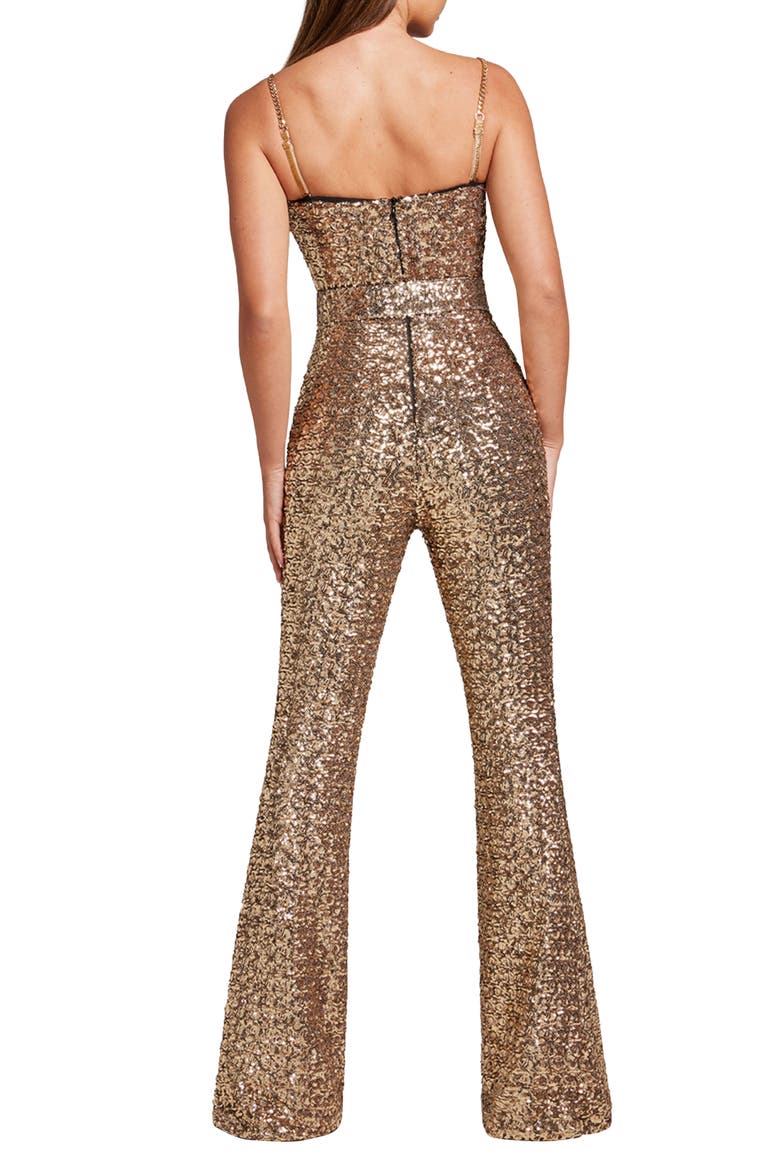 Lucinda Sequin Sleeveless Jumpsuit, Alternate, color, GOLD