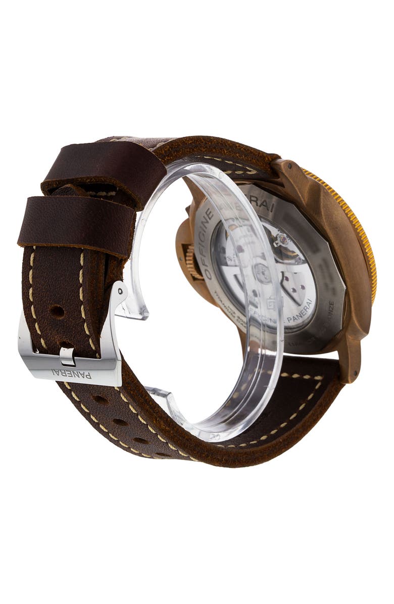 Watchfinder & Co. Panerai Preowned Luminor Submersible Leather Strap Watch, 47mm, Alternate, color, 