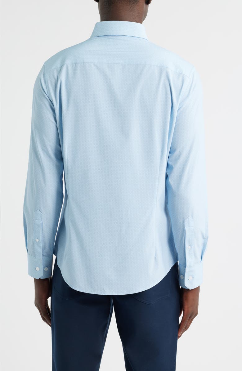 Mizzen+Main Leeward No Tuck Trim Fit Performance Button-Up Shirt, Alternate, color, Cloud Blue Circle Texture