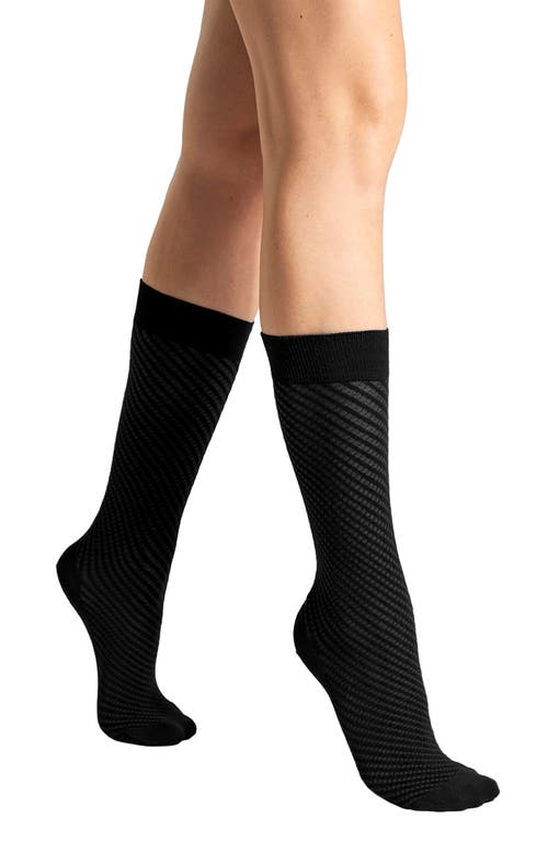 Wolford Dot Virgin Wool Blend Crew Socks In Black