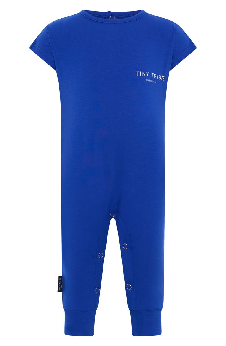 TINY TRIBE Core Cotton Jersey Romper, Main, color, Blue