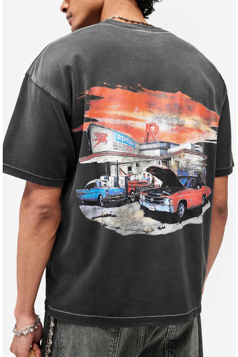 24-Hour Service Graphic T-Shirt, Alternate, color, STAINED BLACK