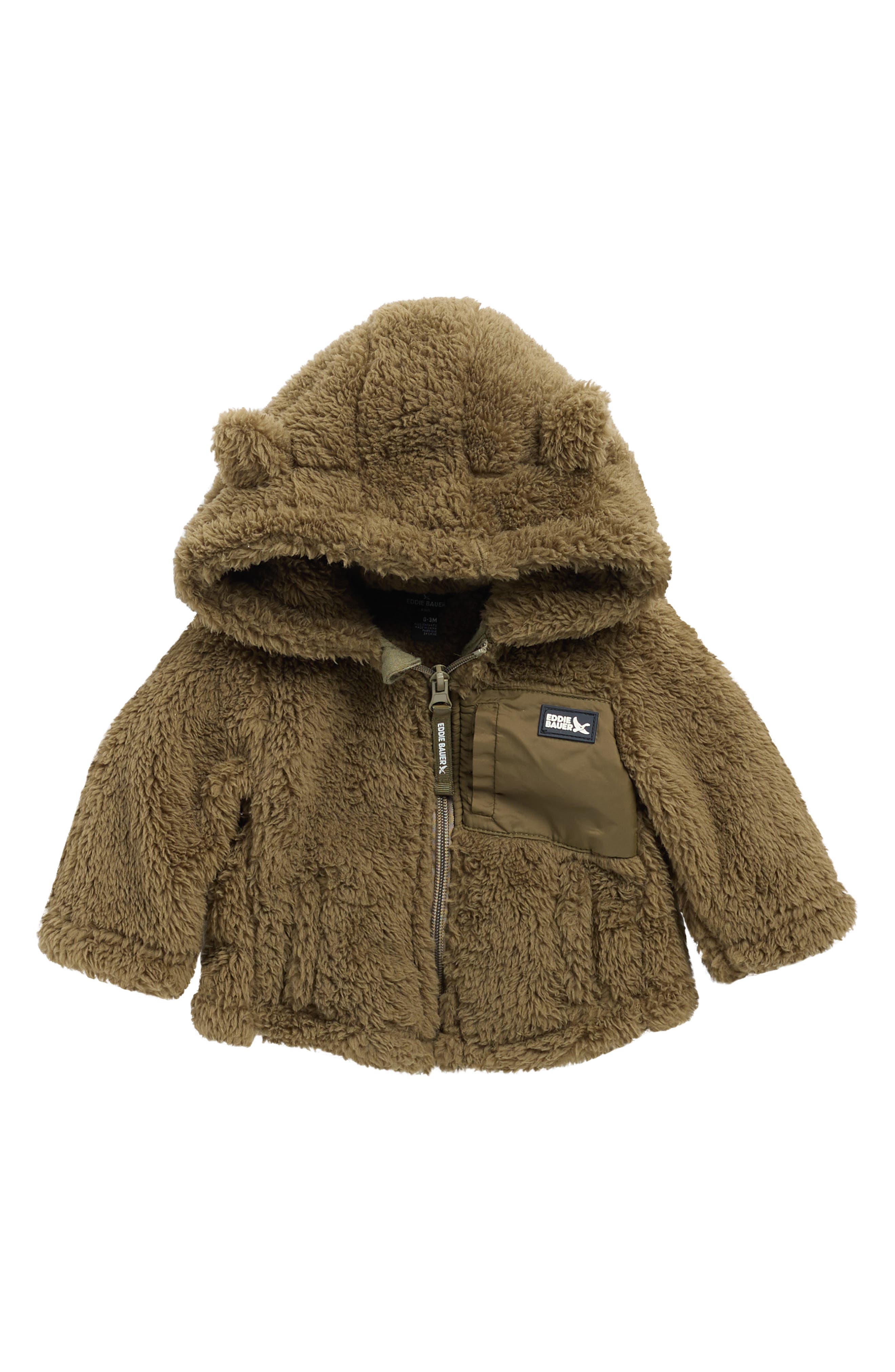 Eddie Bauer Plush Faux Fur Hooded Jacket