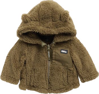 Plush Faux Fur Hooded Jacket