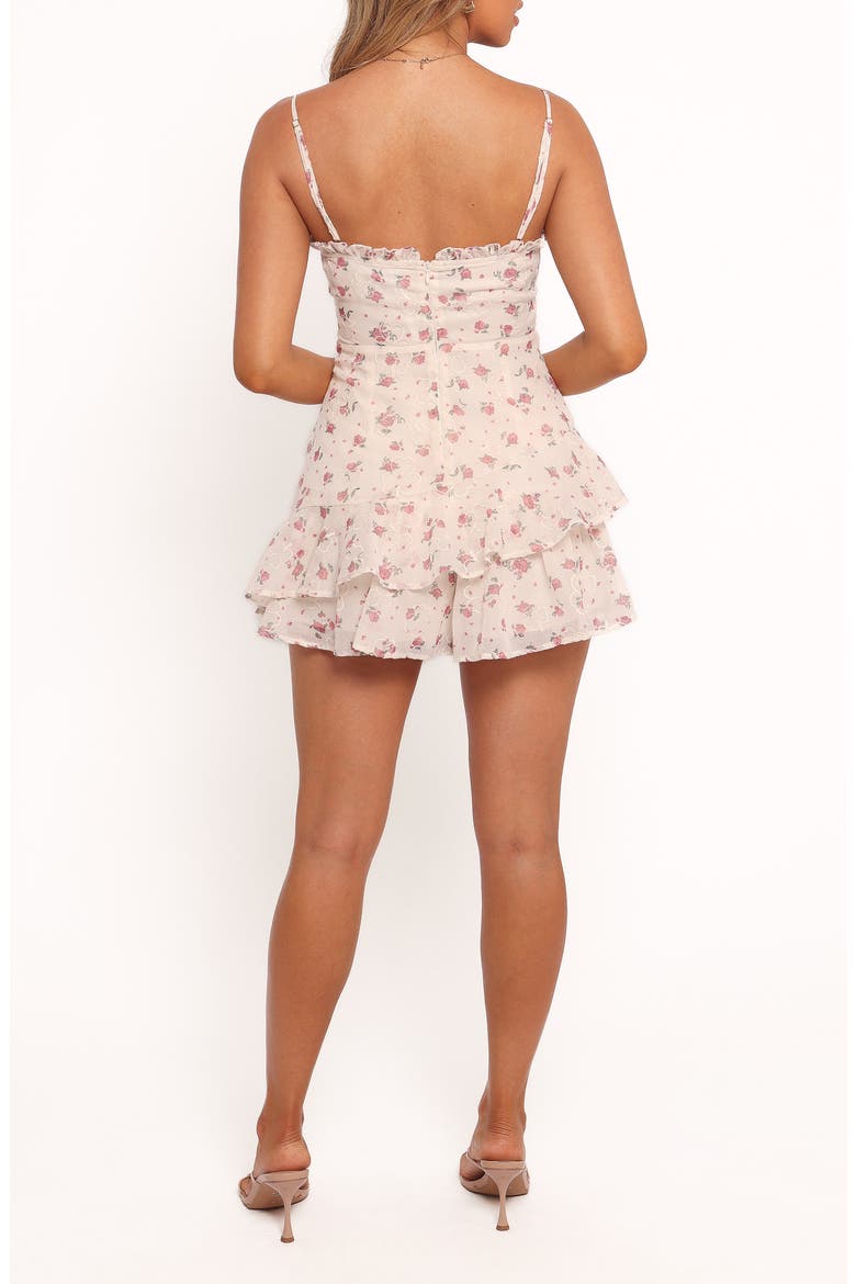 Maris Floral Skirted Romper, Alternate, color, IVORY PINK ROSE