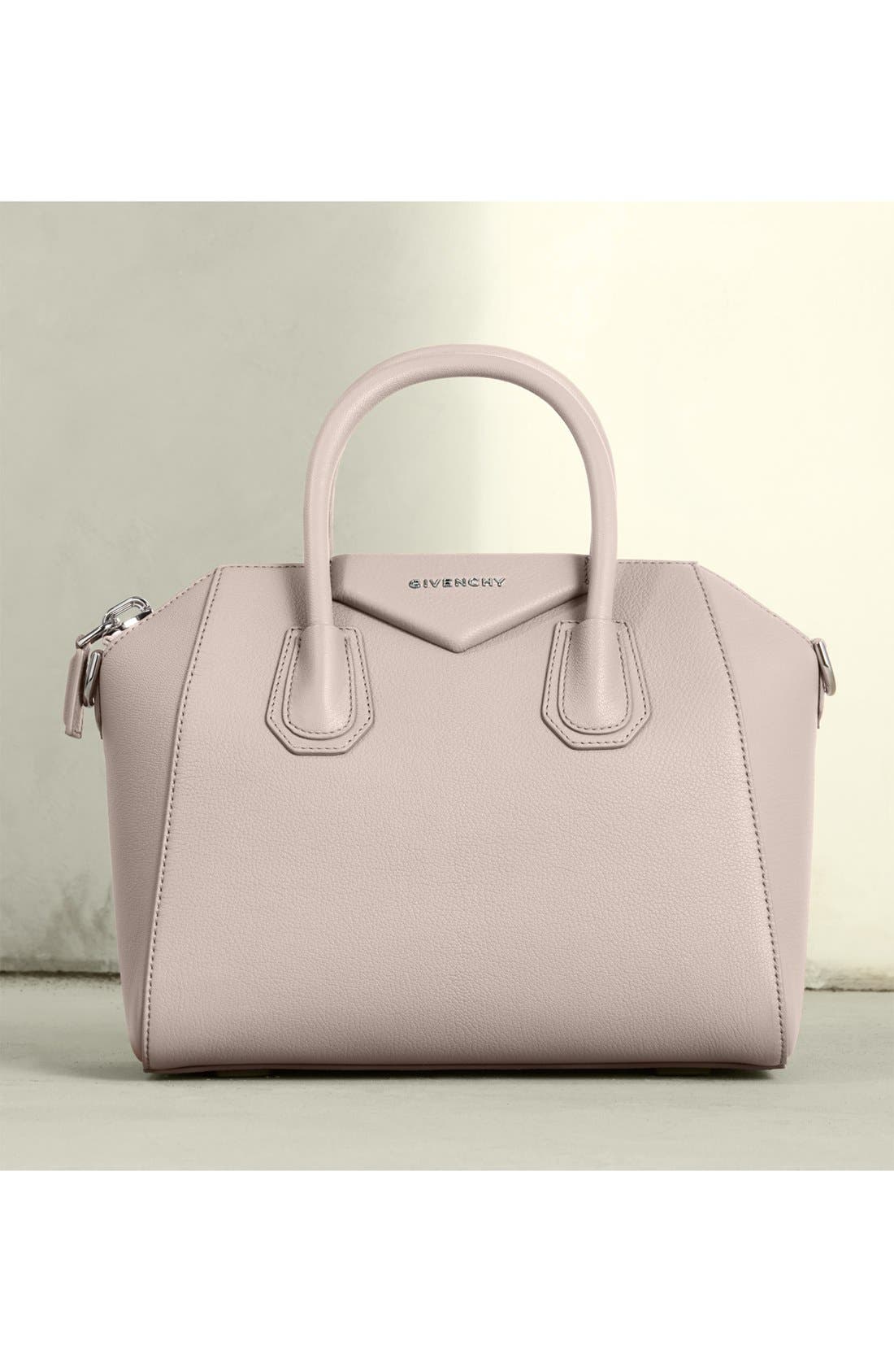 Small Antigona Leather Satchel, Alternate, color, HEATHER GREY