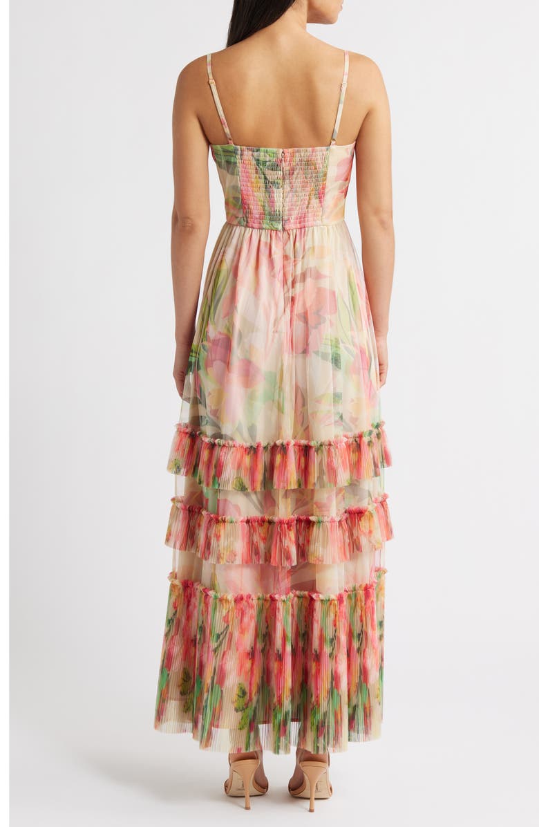 Hutch Tiered Mesh Maxi Sundress, Alternate, color, Taupe Floral