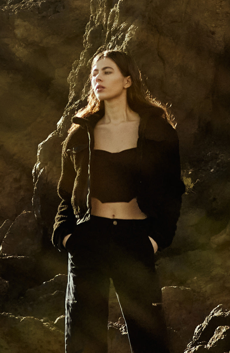 KanCan Monet Cropped Jacket, Alternate, color, Black
