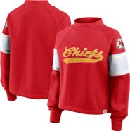 FANATICS Women's Fanatics Red Kansas City Chiefs Oversized Hometown Toss Sweep Mock Neck Pullover