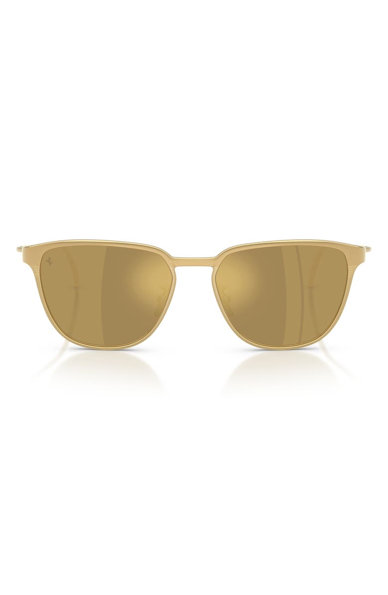 Ferrari 56mm Square Sunglasses, Main, color, Gold Matte / Mirror Gold
