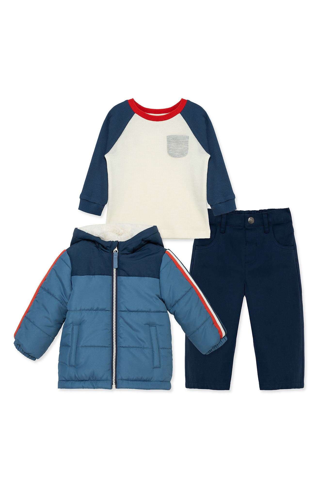 Little Me 3-Piece Hooded Jacket, Shirt & Pants Set