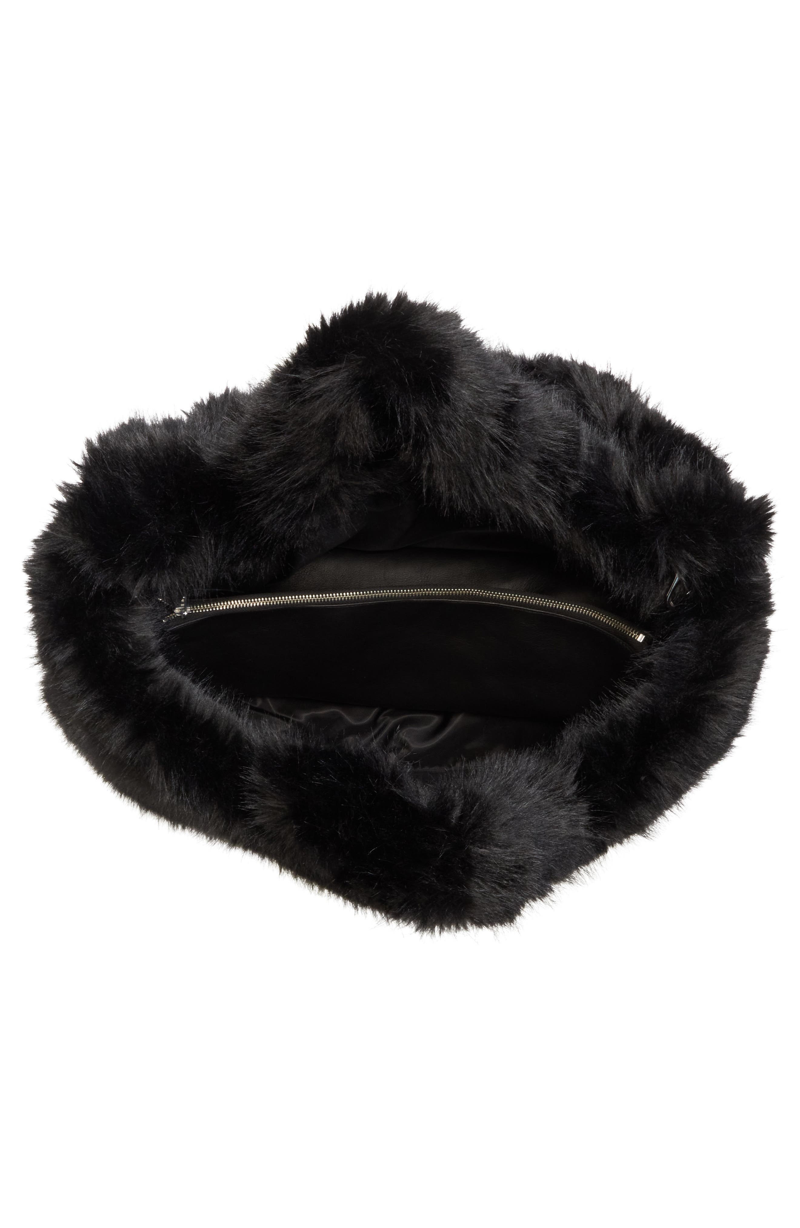 Stand Studio Livi Faux Fur Tote, Alternate, color, Black