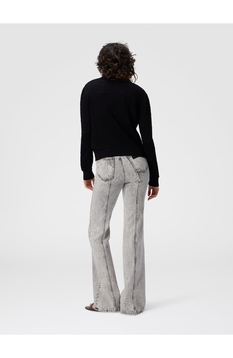 Missoni Crew Neck Sweater With Chevron Pattern, Alternate, color, Black