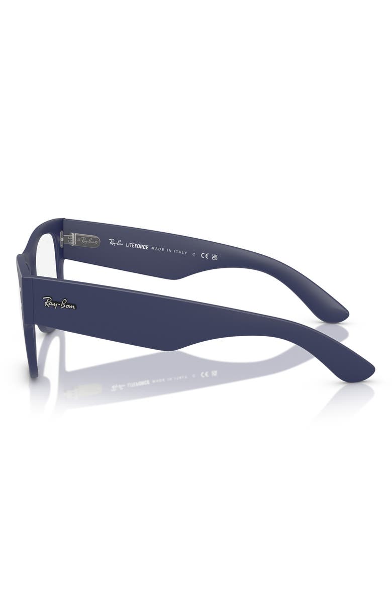 Ray-Ban Mega Wayfarer Liteforce 50mm Rectangular Optical Glasses, Alternate, color, Blue