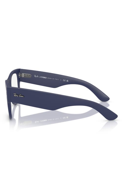 Ray Ban Ray-ban Mega Wayfarer Liteforce 50mm Rectangular Optical Glasses In Blue