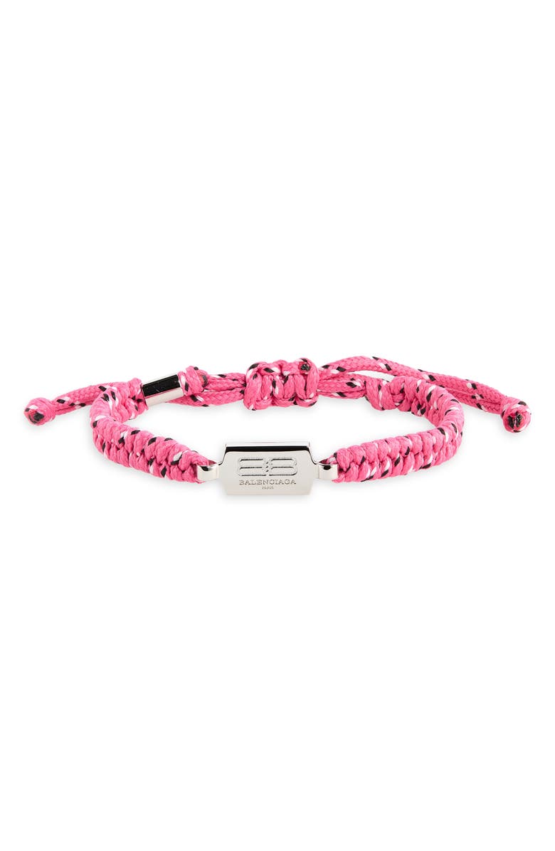 Balenciaga Saint Germain Braided Bracelet, Main, color, 5112 Pink/Black/White/Silver