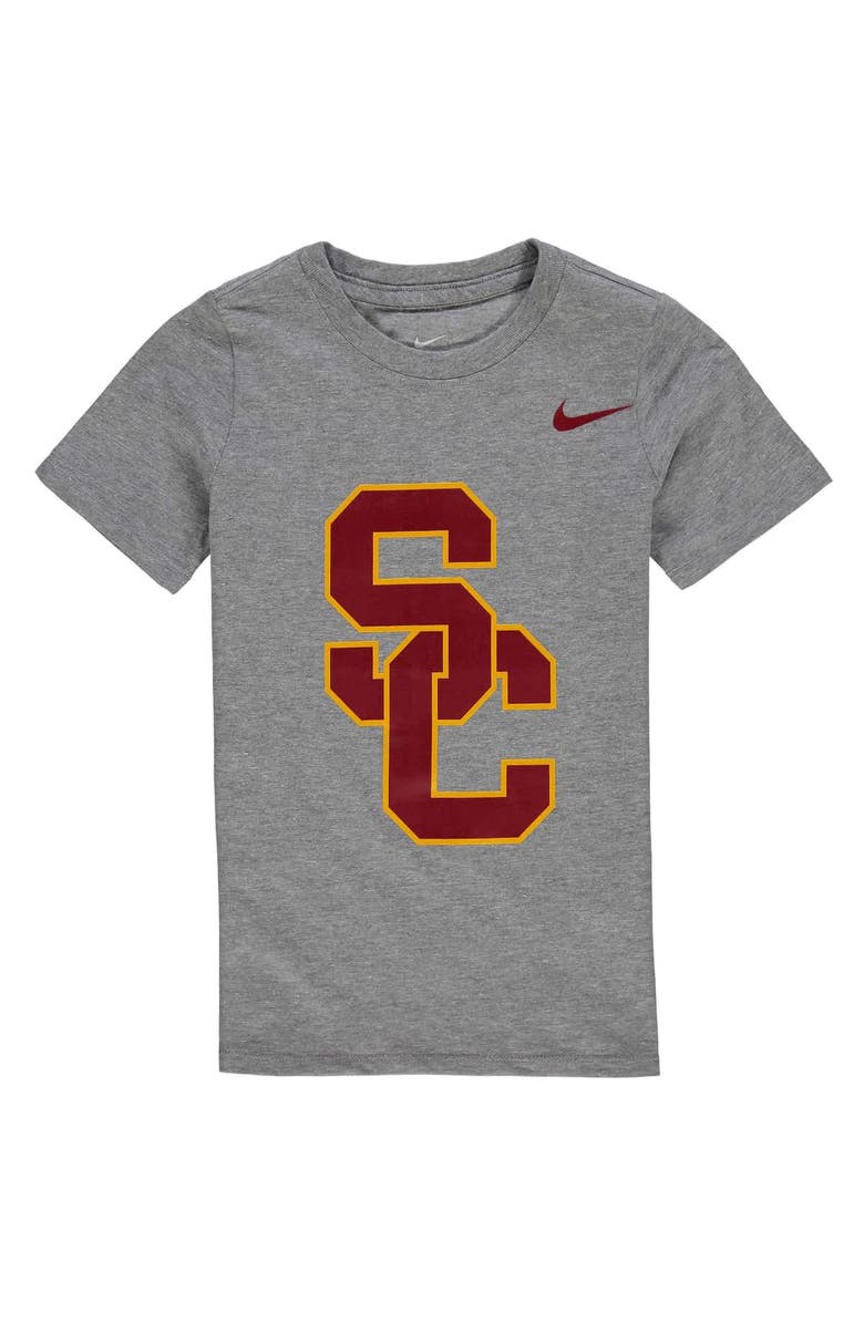 Nike Preschool Nike Charcoal USC Trojans Logo T-Shirt, Alternate, color, Heather Gray